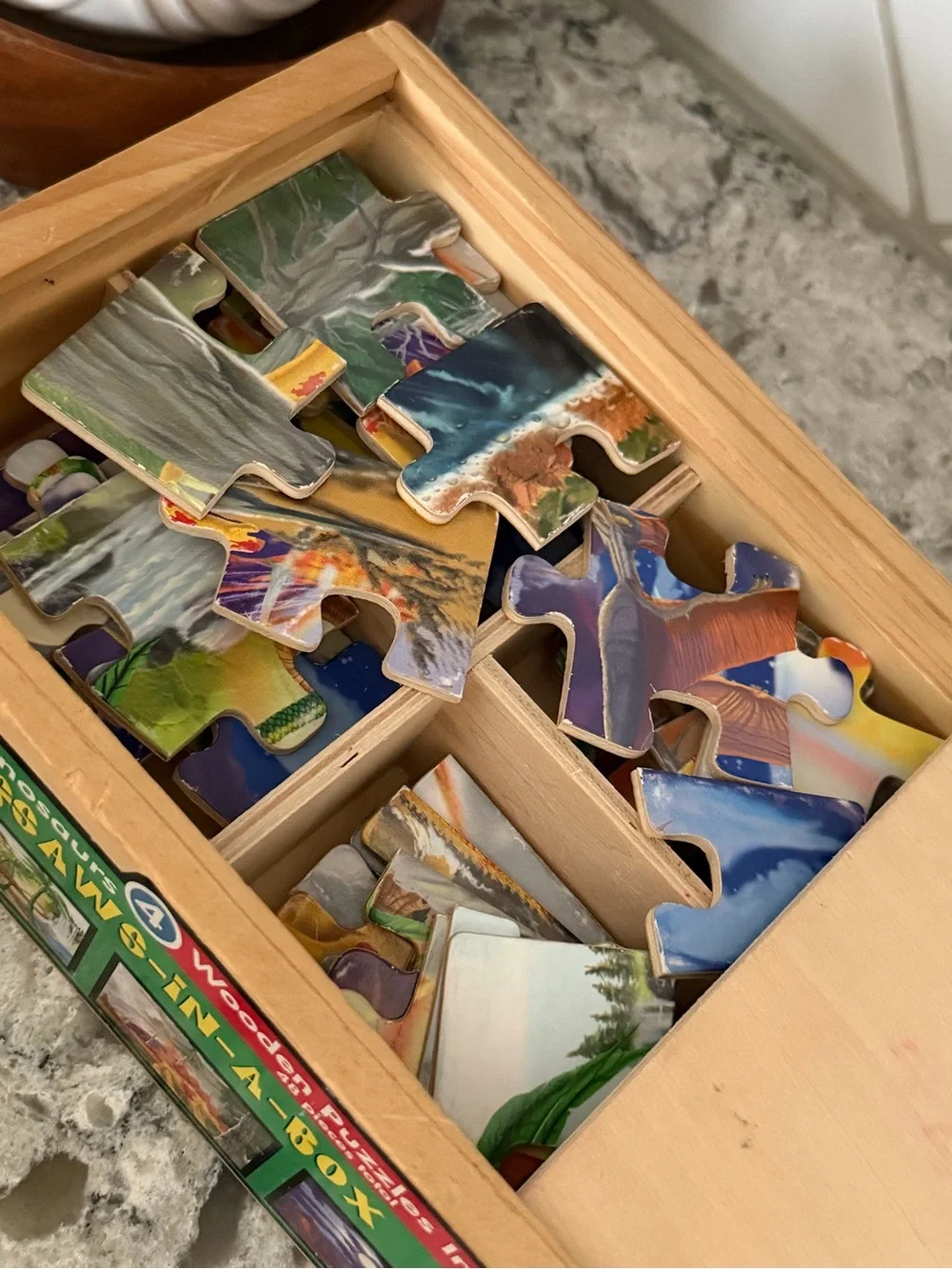 Melissa & Doug Wooden Puzzle Set & Red and Yellow Zip Pouch With Letters